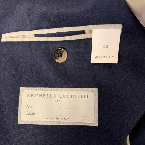 BRUNELLO CUCINELLI Size 40 Navy Wool Notch Lapel Suit