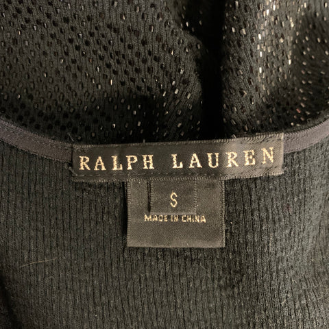 RALPH LAUREN Size S Black Viscose Blend Beaded Tank Dress Top