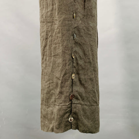 MILLER et BERTAUX Size S Grey Linen Wrinkled Elastic Waistband Casual Pants
