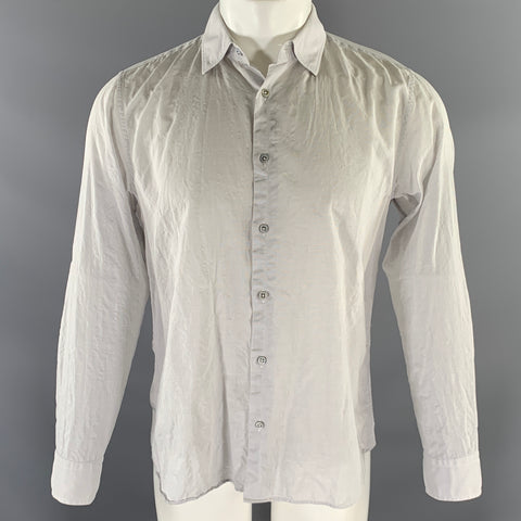 JIL SANDER Size M Grey Cotton Button Up Long Sleeve Shirt