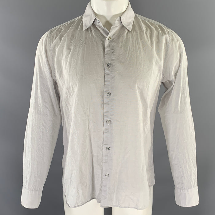 JIL SANDER Size M Grey Cotton Button Up Long Sleeve Shirt