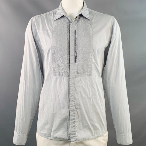 BURBERRY LONDON Size XL Light Blue Cotton Hidden Buttons Long Sleeve Shirt