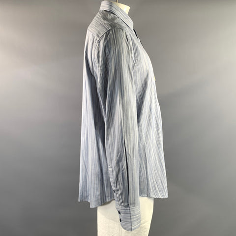ROBERT GRAHAM Size XXL Blue Stripe Cotton Button Up Long Sleeve Shirt