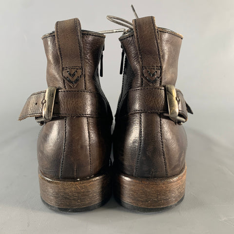 JOHN VARVATOS Size 9.5 Brown Leather Boots