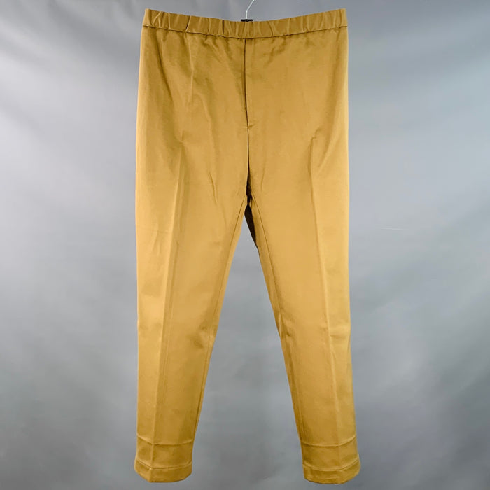 JIL SANDER Size L Tan Cotton Twill Tapered Drawstring Casual Pants
