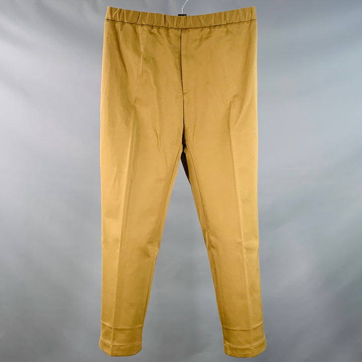 JIL SANDER Size L Tan Cotton Twill Tapered Drawstring Casual Pants