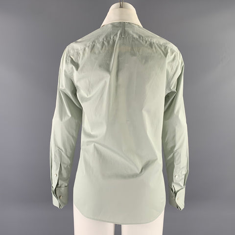 RALPH LAUREN Size 2 Green White Cotton Club Collar Dress Top