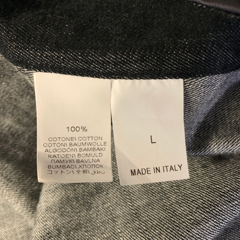 BRUNELLO CUCINELLI Size L Grey Indigo Silk High Low Mid Calf Dress