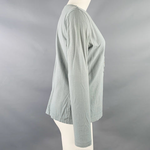 DRIES VAN NOTEN Size M Green Sage Cotton Henley Casual Top