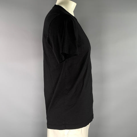 BELSTAFF Size L Black Gold Cotton Crew-Neck T-shirt