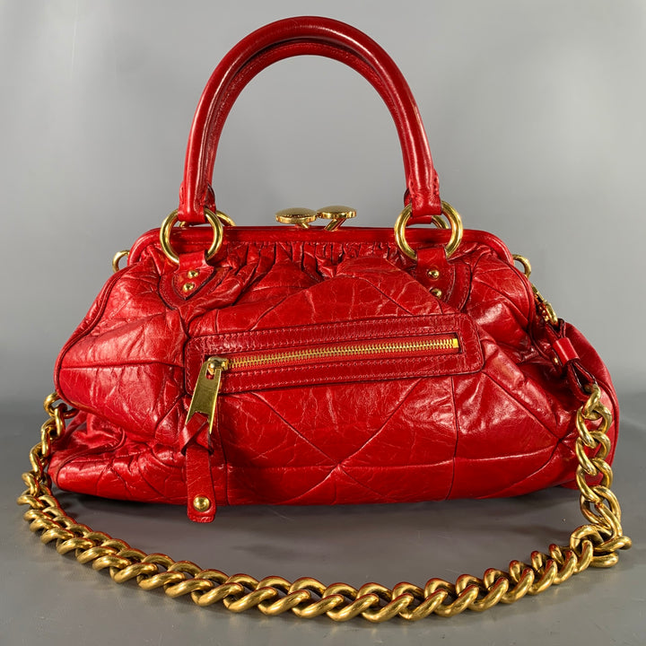MARC JACOBS Red Quilted Calfskin Leather Purse Handbag
