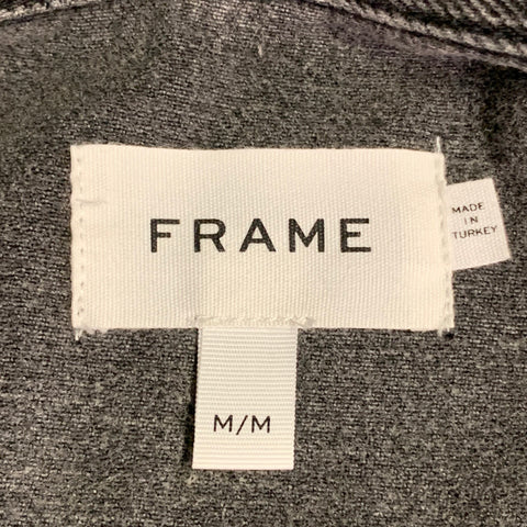 FRAME Size M Charcoal Grey Wash Cotton Denim Twill Button Up Type III Jacket