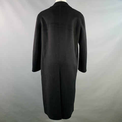 NANUSHKA Size M Black Wool Silk Single Breasted Coat