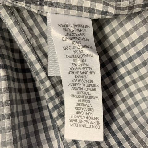 PS by PAUL SMITH Size S White Grey Checkered Cotton Long Sleeve Shirt