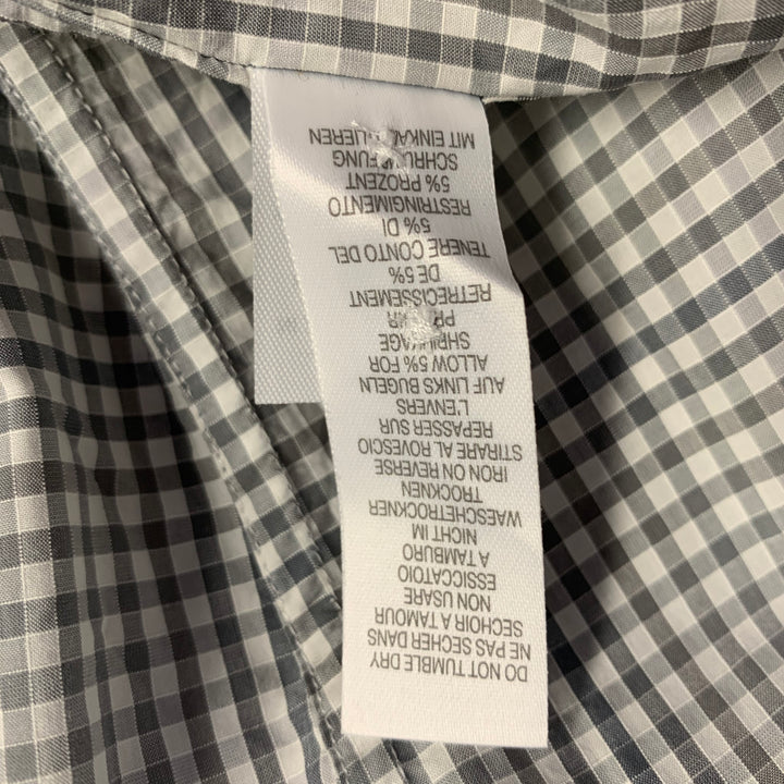 PS by PAUL SMITH Size S White Grey Checkered Cotton Long Sleeve Shirt