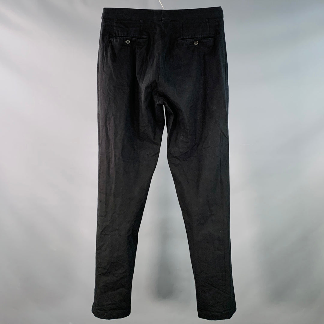 JOHN BARTLETT Size 30 Black Cotton Blend Belted Harness Casual Pants
