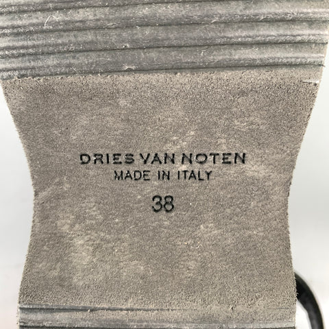 DRIES VAN NOTEN Size 8 Black Brown Leather Sandals