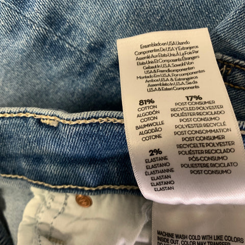 MOTHER Size 27 Blue Cotton Blend Straight leg Jeans