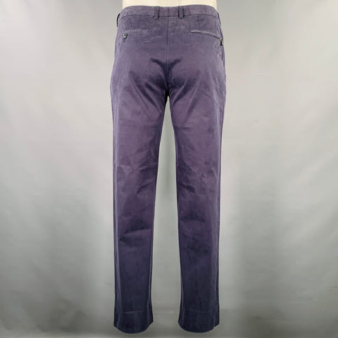 ERMENEGILDO ZEGNA Taille 34 Gris Anthracite Coton Mélangé Élastique Pantalon Décontracté