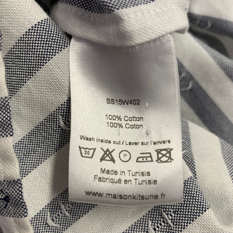 MAISON KITSUNE SS15 Size S White Grey Cotton Nautical Shirt Dress