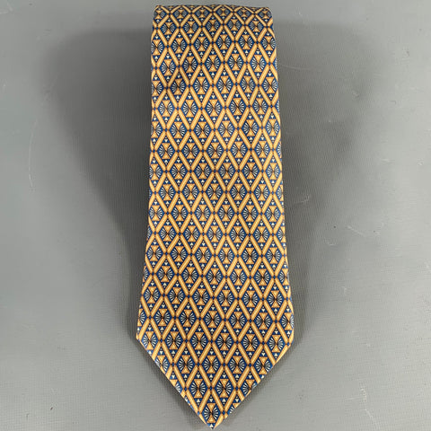 HERMES Navy Beige Diamond Silk 7869 UA Tie