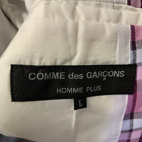COMME des GARCONS HOMME PLUS AD2018 Chest Size L Purple Multi Color Cotton Plaid Sport Coat