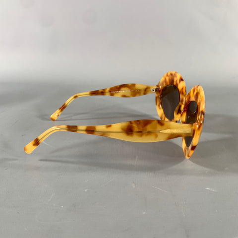 ANDY WOLF Yellow Brown Tortoiseshell Acetate Sunglasses