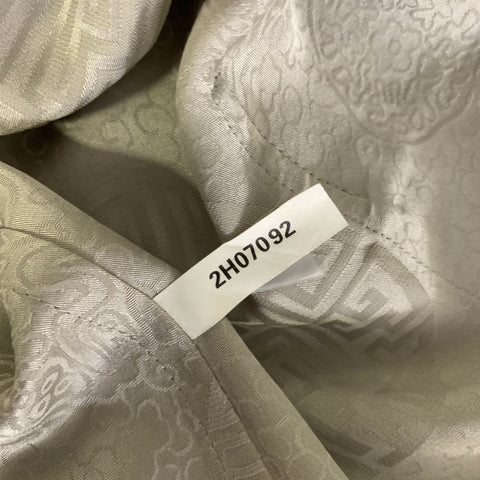 SHANGHAI TANG Size L Grey White Jacquard Silk Pajama Jacket