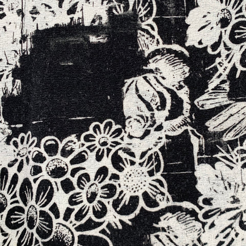 COMME des GARCONS HOMME PLUS 2021 Size M Black White Floral Cotton Dress Pants