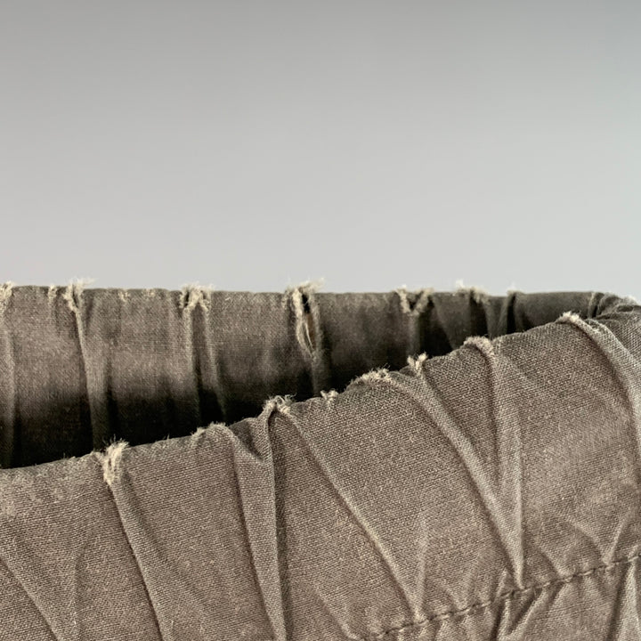 DRKSHDW Size S Grey Cotton Drop Crotch Drawstring Casual Pants