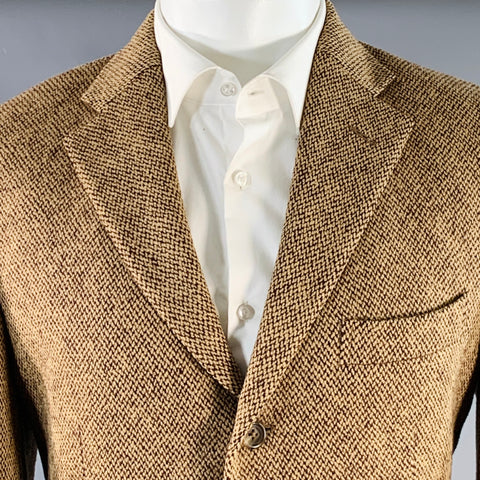 POLO by RALPH LAUREN Size 38 Regular Brown Beige Woven Virgin Wool Suit