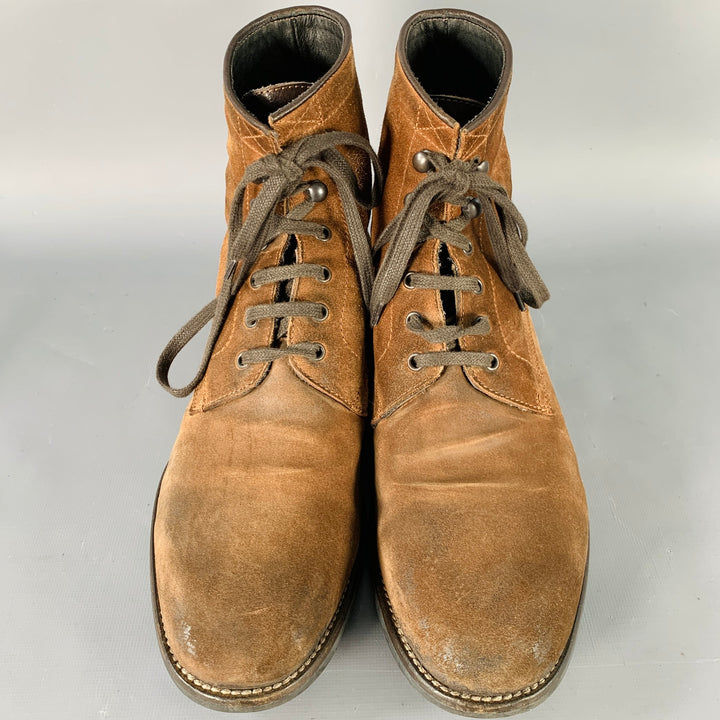 TO BOOT NY Size 8 Brown Roughout Leather Lace-Up Ankle Boots