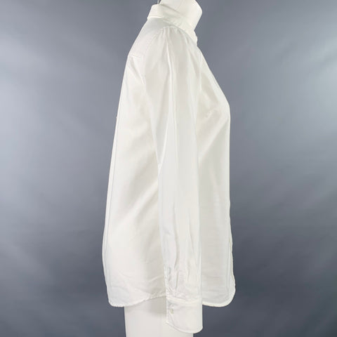 SEZANE Size S White Cotton One Pocket Oxford Shirt