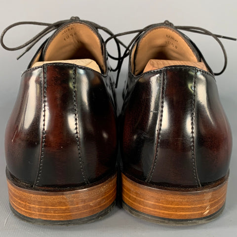 GIOVACCHINI Size 10.5 Mike Brown Leather Ombre Cap Toe Lace-Up Shoes