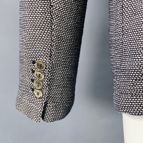 ARMANI COLLEZIONI Taille 40 Veste de sport en mélange de polyester texturé noir et blanc