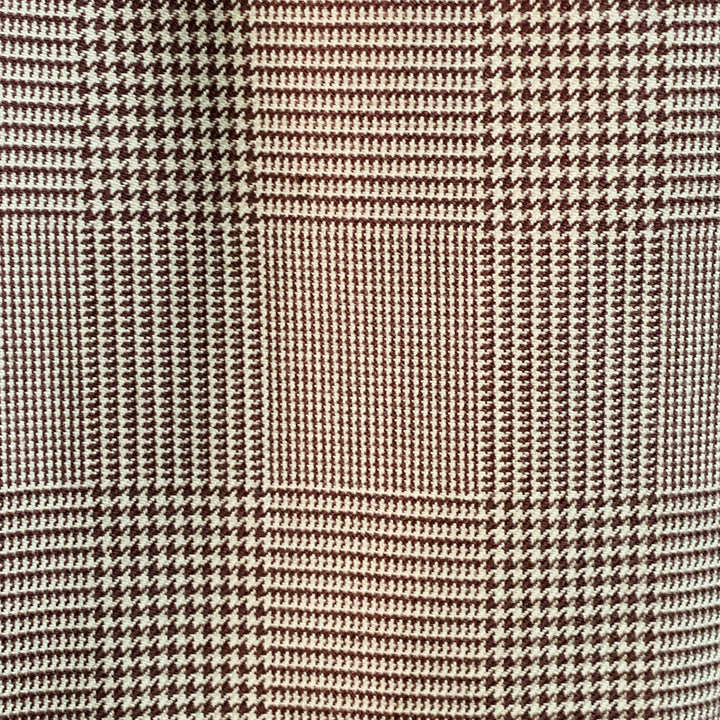 POLO by RALPH LAUREN Size 30 Brown Beige Glenplaid Cotton Pleated Tapered Dress Pants