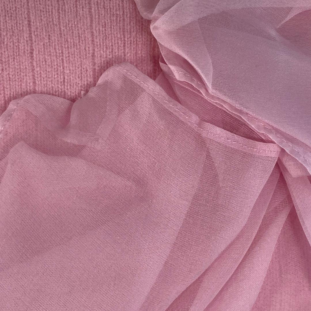 SIES MARJAN Size XS Pink Wool Blend Knit Ruffled Crew Neck Pullover