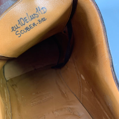 BALLY SCUBER Size 12 Brown Contrast Stitch Leather Derby Lace Up Shoes