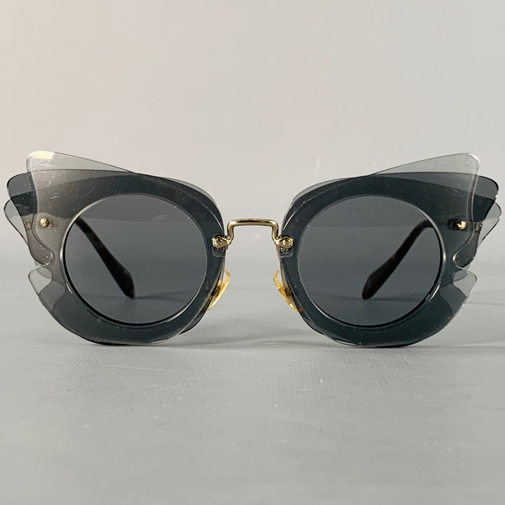 MIU MIU Grey Charcoal Butterfly Acetate Sunglasses