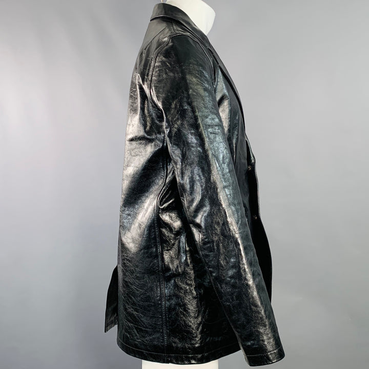 OUR LEGACY Size 38 Opening Blazer Black Calf Leather Jacket