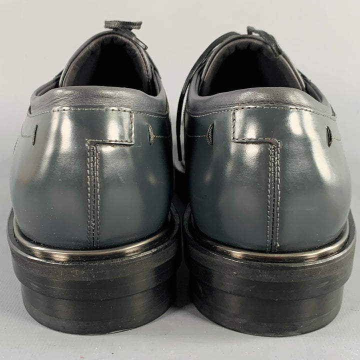 CALVIN KLEIN COLLECTION Size 9 Grey Leather Lace-Up Shoes