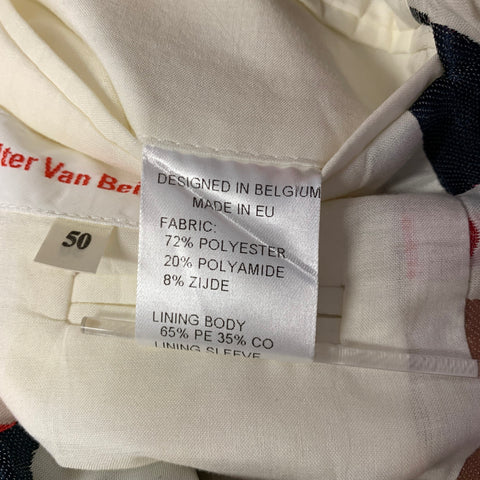 WALTER VAN BEIRENDONCK Size 40 Cream Dots Polyester Blend Sport Coat