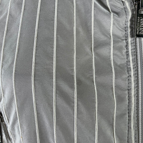 ARMANI COLLEZIONI Size 6 Grey White Polyester Blend Stripe Jacket