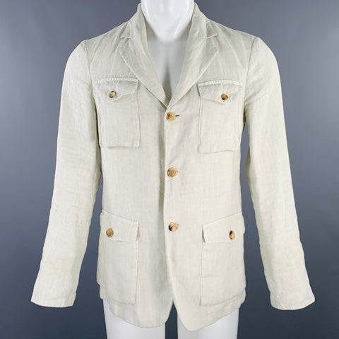 BOGLIOLI Size 34 Sage Green Linen Single Breasted Jacket