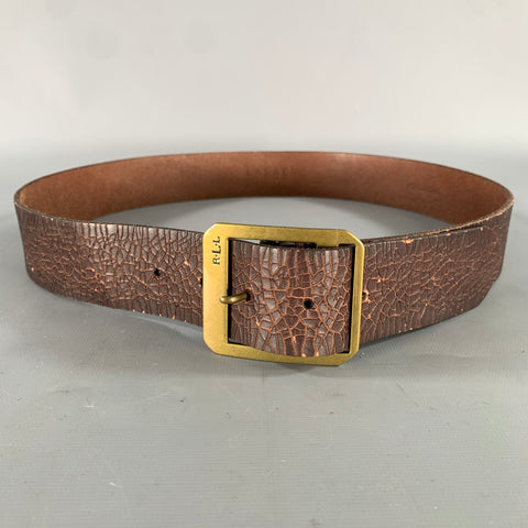 LAUREN by RALPH LAUREN Size M Brown Crackled Leather Belt