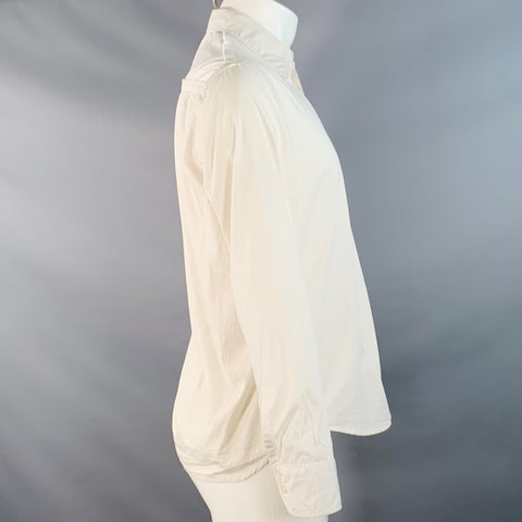 MAISON MARGIELA Size 39 White Cotton Curved Cutaway Long Sleeve Shirt