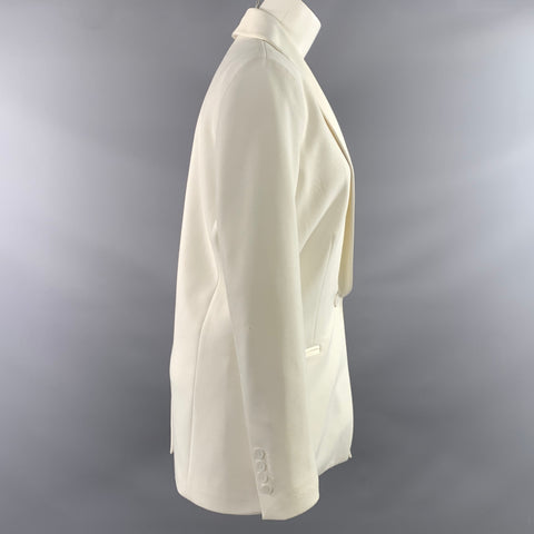 ZAC POSEN Size M Off White Wool Shawl Collar Jacket Indoor Blazer
