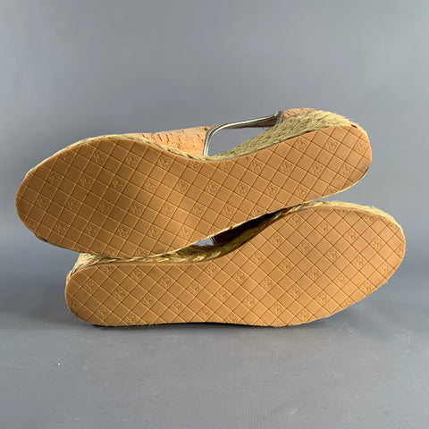 DONALD J PLINER Size 9 Gold Natural Espadrille Pumps