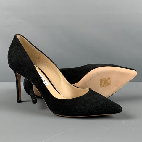 JIMMY CHOO Size 10.5 Black Suede Classic Pumps