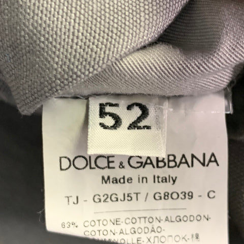 DOLCE & GABBANA Size 42 Grey Cotton Linen Notch Lapel Sport Coat